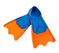 Flipper SwimSafe 1112 - Aletas de natación Ducki Fins para niños en azul/naranja, talla 24 - 26, patas de pato de caucho natural, como ayuda a la natación