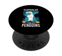 Flippers Up I Stand With Penguins Funny Arctic Gift PopSockets PopGrip Adhesivo