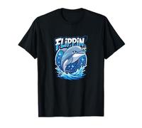 Flippin’ Is Funny Cartoon Dolphin | Humour Animal Ocean Camiseta