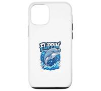 Flippin’ Is Funny Cartoon Dolphin | Humour Animal Ocean Carcasa para iPhone 12/12 Pro