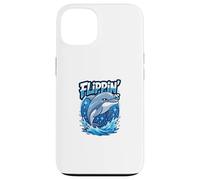 Flippin’ Is Funny Cartoon Dolphin | Humour Animal Ocean Carcasa para iPhone 13