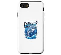 Flippin’ Is Funny Cartoon Dolphin | Humour Animal Ocean Carcasa para iPhone SE (2020) / 7/8