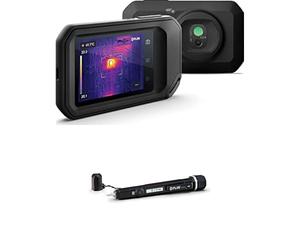 FLIR C3-X Cámara termográfica compacta con wifi: sensor de imágenes infrarrojas de alta resolución para inspección + medidor de humedad FLIR MR40, paquete de medidor de humedad de una sola escala