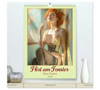 Flirt am Fenster - Sexy Frauen (hochwertiger Premium Wandkalender 2026 DIN A2 hoch), Kunstdruck in Hochglanz: Sinnliche Frauenportraits