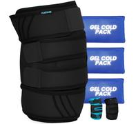 FLIRTARE Rodillera con 3 paquetes de hielo de gel reutilizables, envoltura de compresión caliente y fría para dolor, hinchazón y apoyo articular, rodillera ajustable para terapia de frío para