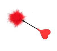 Flirting Feather Hand Pat Productos sexuales para adultos SM Batidor en forma de corazón Juguetes atractivos románticos(Red)