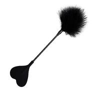 Flirting Feather Hand Pat Productos sexuales para adultos SM Batidor en forma de corazón Juguetes atractivos románticos(Black)