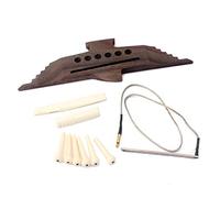 Flisdtry 1 de puente de guitarra acústica + pasadores de puente de hueso/sillín/tuerca de sillín de guitarra con de recogida