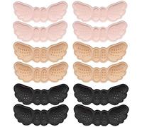 Flisdtry 12 insertos de cojín de talón mejorados, inserto de forro de agarre para talón suelto, almohadillas adhesivas para zapatos para mujeres y hombres, protector de cuidado de pies, evita