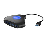 Flisdtry 4 puertos USB 3.0 SuperSpeed Hub Portátil Mini Multipuerto USB Travel Dock Extensor USB para PC de negocios //portátiles
