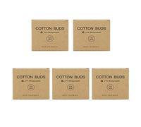 Flisdtry 500 hisopos de algodón de bambú de doble cabeza, bastones desechables de algodón para maquillaje, limpieza de orejas de nariz