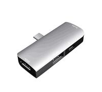 Flisdtry Adaptador tipo C 4 en 1 con volumen ajustable de carga de auriculares de 3,5 mm, cargador 4K para accesorios profesionales 2018