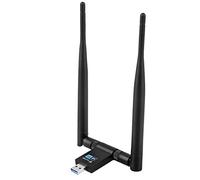 Flisdtry Adaptador USB WiFi de 1200 m, antena dual USB 3.0, tarjeta de red de 5 GHz, adaptador inalámbrico para portátil Win 7/8/10 Linx2 OS Vista