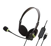 Flisdtry Auriculares de USB con micrófono con cancelación de ruido para computadora, PC, llamadas