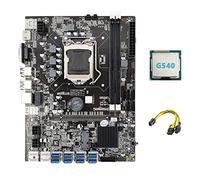 Flisdtry B75 Eth - Placa Base de minería 8XPCIE Adaptador USB+CPU G540+Cable de 6 a Cable Dual de 8 LGA1155 MSATA B75 Placa Base USB