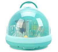 Flisdtry Biberones portátiles cubierta antipolvo, caja de almacenamiento para biberones de lactancia diseño portátil, color verde