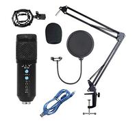 Flisdtry BM858 - Kit de micrófono de estudio USB para computadora con soporte de brazo ajustable, soporte de choque para