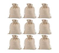 Flisdtry Bolsa de embalaje con cordón de Navidad de 12 piezas, bolsa de almacenamiento transpirable, bolsa de beige, 8 x 10 cm