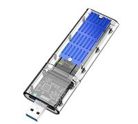 Flisdtry Caja externa M.2 NGFF SSD de alta velocidad USB3.0 Gen1 5Gb/S transparente SSD caja de disco duro para PC azul