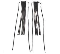 Flisdtry Cubiertas de palanca de freno de piel sintética negra para motocicleta, borlas de flecos para Cruiser Chopper Classic