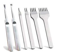 Flisdtry de 6 cinceles de costura de cordones de de 1/2/4/6, de manualidades de acero blanco industrial, resistente y duradero (4 mm)