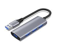 Flisdtry Divisor de concentrador USB 4 en 1, USB-A portátil a USB 3.0+3X USB 2.0 adaptador multipuerto divisor de concentrador, TS41