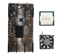 Flisdtry ETH80 B75 BTC Mining Motherboard+G1610 CPU+Ventilador de refrigeración 8XPCIE 16X LGA1155 Soporte 1660 2070 3090 Tarjeta gráfica
