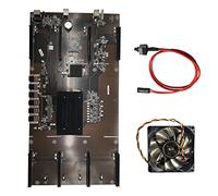 Flisdtry ETH80 B75 BTC Placa Base +Ventilador de refrigeración+Cable Interruptor 8XPCIE 16X LGA1155 Soporte 1660 2070 3090 RX580 Tarjeta gráfica