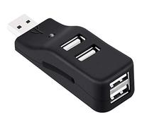 Flisdtry Hub USB de 4 puertos, mini USB 2.0, divisor de concentrador de datos, pequeño portátil, para PC, laptop, PC, XPS y más
