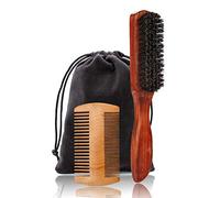 Flisdtry Kit de aseo para hombres, cepillo de afeitar, peine de doble cara, de afeitado portátil para barba