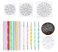 Flisdtry Mandala Dotting Stencil Rock Painting Kit Ball Stylus Dotting incluye plantilla, pintura (17 unidades)