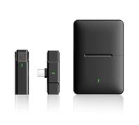 Flisdtry Micrófono Lavalier inalámbrico con base de carga de 300 m de alcance grabación Vlog Live para teléfono Android tipo C-A