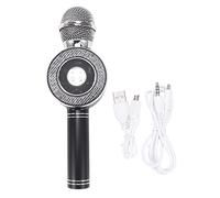 Flisdtry Micrófono musical inalámbrico Bluetooth K Song KTV Live Computer Smartphone Micrófono (negro)