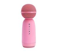 Flisdtry Micrófonos inalámbricos con altavoz Bluetooth, micrófono inalámbrico de karaoke para niños, micrófono para cantar karaoke portátil, color rosa