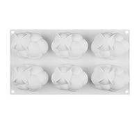 Flisdtry Molde de silicona para tartas de 6 cavidades, diseño de nube 3D, molde de mousse para postre, decoración de pasteles, accesorios para hornear