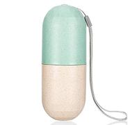 Flisdtry Pastillero impermeable semanal, organizador de medicamentos de fibra de grano, caja de píldoras de viaje, diseño portátil para contener vitaminas, aceites de pescado, suplementos, sin