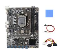 Flisdtry Placa base B250C+Almohadilla Térmica+Cable 4PIN a +Cable Switch 12 PCIE a USB3.0 Ranura para Tarjeta Gráfica LGA1151 DDR4