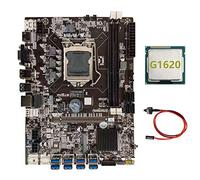 Flisdtry Placa base B75 BTC Miner CPU G1620+Cable Switch LGA1155 8XPCIE Adaptador USB DDR3 MSATA B75 USB BTC Placa base