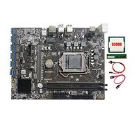 Flisdtry Placa base de minería B250C con CPU G3900+1XDDR4 8G 2666Mhz RAM+cable +Cable Switch 12XPCIE a USB3.0 Tarjeta de ranura para tarjeta