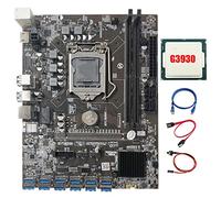 Flisdtry Placa base de minería B250C con CPU G3930+cable +cable RJ45 3Meters+Cable Switch 12XPCIE a USB3.0 Tarjeta de ranura para tarjeta