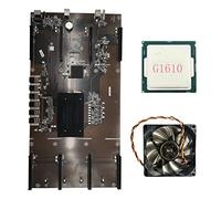 Flisdtry Placa base de minería ETH80 B75 BTC + CPU G1610 + ventilador de refrigeración de CPU 8XPCIE 16X LGA1155 compatible con tarjeta gráfica 1660 2070 3090