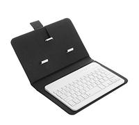 Flisdtry portátil de piel sintética para teclado inalámbrico para celular Android, color negro