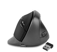 Flisdtry Ratón óptico vertical inalámbrico ergonómico recargable USB Gaming Mouse Ratones para PC portátil - Negro