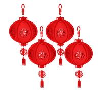 Flisdtry Rompecabezas 3D de 4 piezas, linterna roja no tejida para Año , , boda y celebración de restaurante