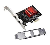 Flisdtry Tarjeta de red PCIe Gigabit de doble puerto adaptador 1000M PCI Ethernet con tarjeta NIC LAN de dos puertos 82576
