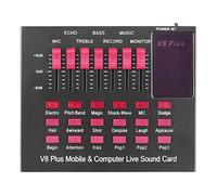 Flisdtry Tarjeta de sonido en Bluetooth Mezclador de tarjeta de sonido en USB Tarjeta de sonido externa para computadora Teléfono móvil Streaming