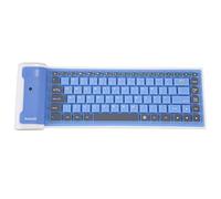 Flisdtry Teclado plegable inalámbrico enrollado para arriba silencio de 87 teclas de silicona suave flexible para PC