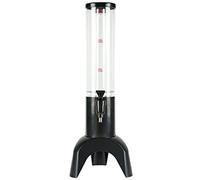 Flisdtry Torre dispensadora de cerveza de 1,5 l, fácil de limpiar, grifo integrado con tubo de hielo, dispensador de torre de bebidas transparente, color negro