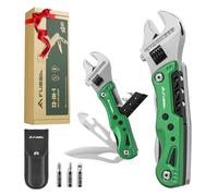 FLISSA Llave Multiusos 13 en 1, Camping Accesorios, Multiherramienta para Camping, Llave Inglesa Ajustable con Bolsa, Navaja Multiusos para Senderismo, Acampar, Regalo para Hombre y Mujer