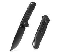 FLISSA Navaja Plegable, Cuchillo Plegable con Mango de G10, EDC de 200mm, con Rompecristales, Material D2, para Camping, Senderismo, Viaje, Coche